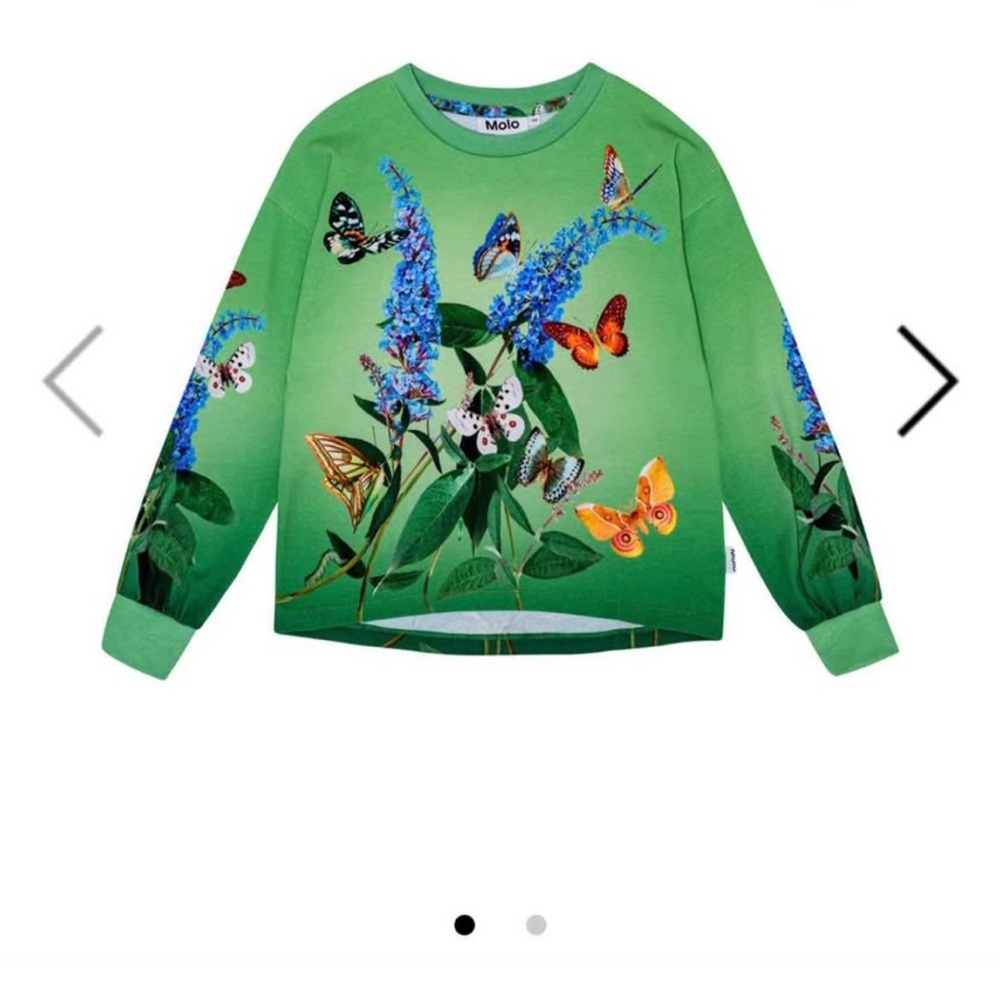 Molo Green Long Sleeve Tee with Butterfly Design